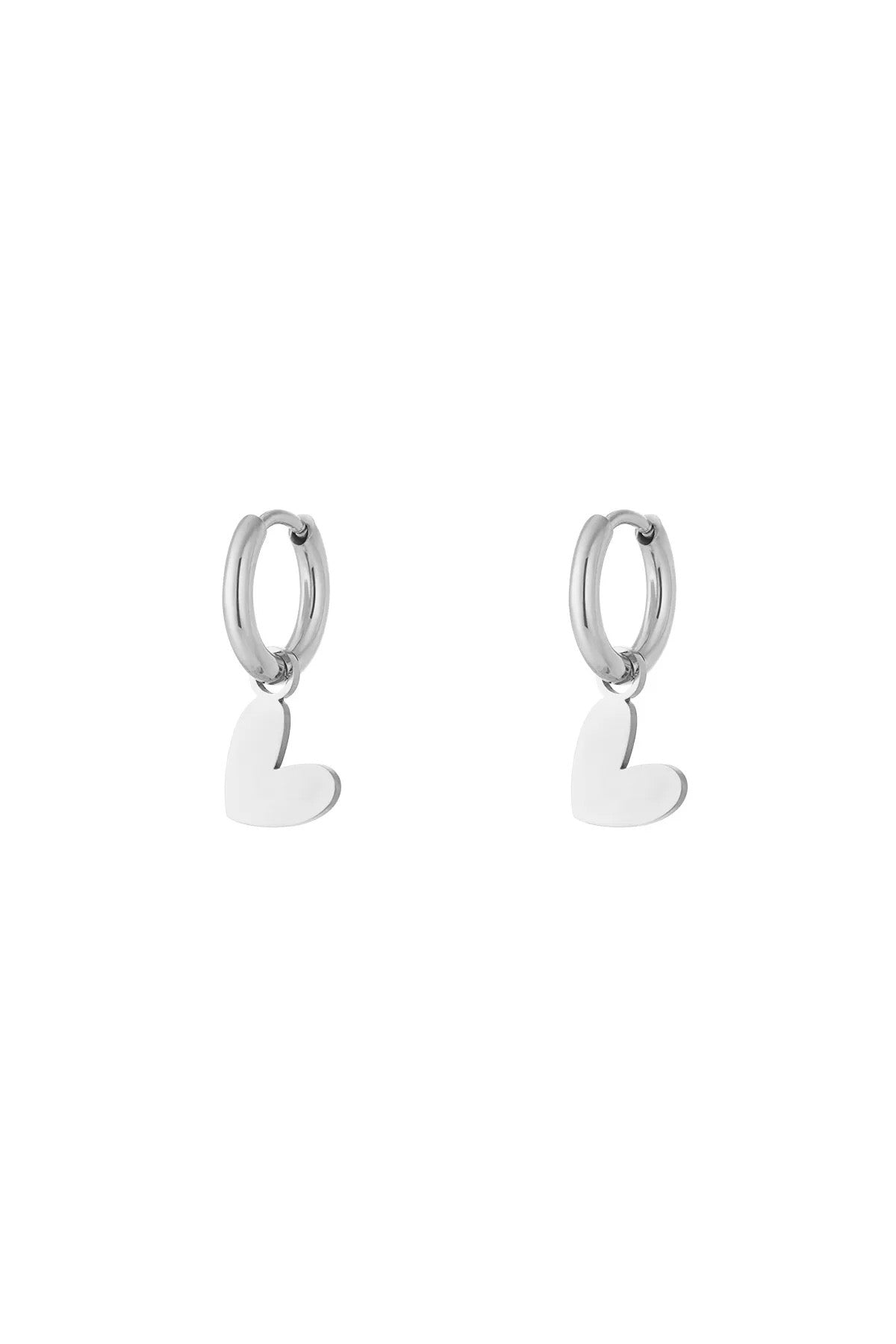 Hartjes oorbellen zilver