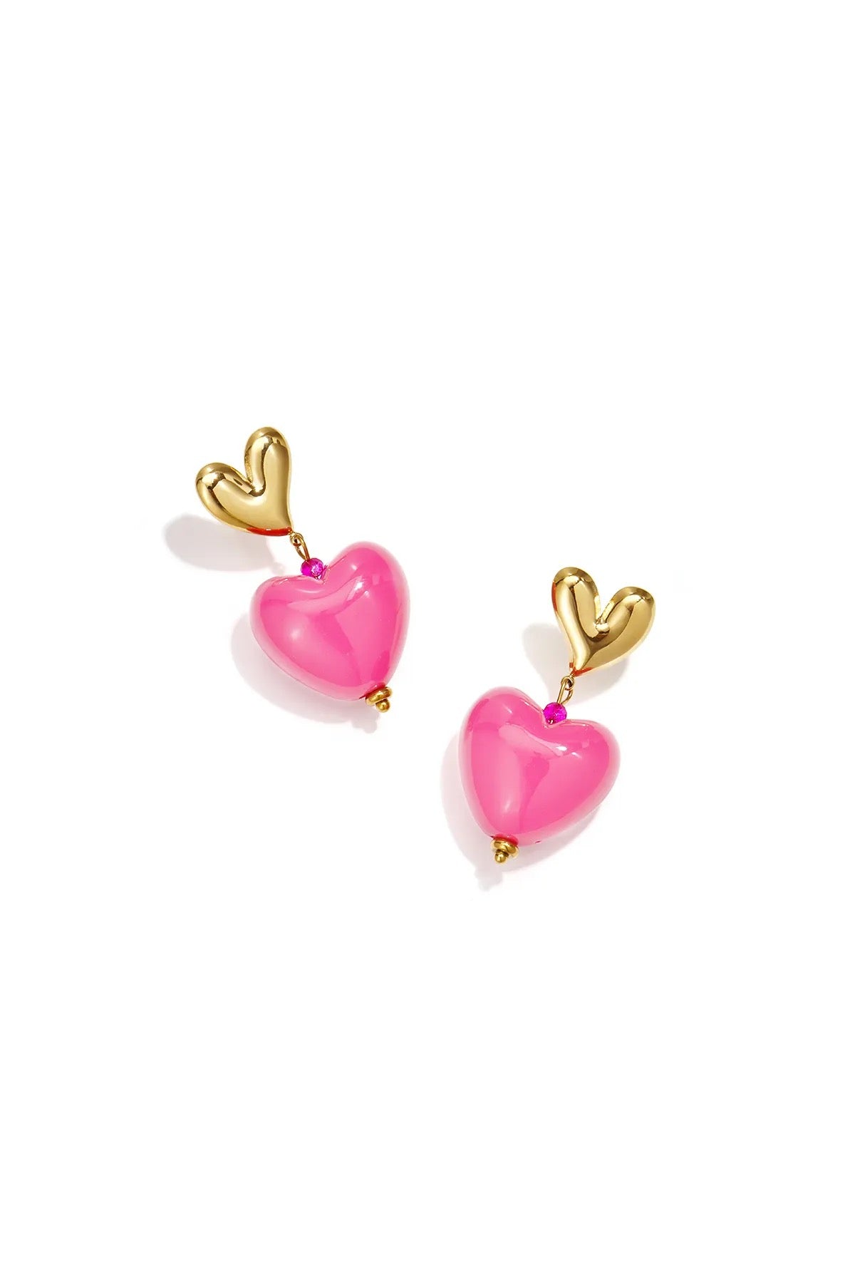 Hartjes oorbellen roze