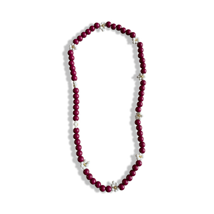 Bloemen ketting shiny cherry