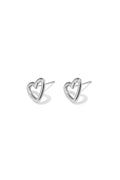 Studs hartjes oorbellen zilver