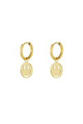 Smiley oorbellen goud