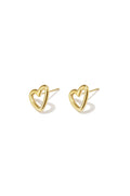 Studs hartjes oorbellen goud