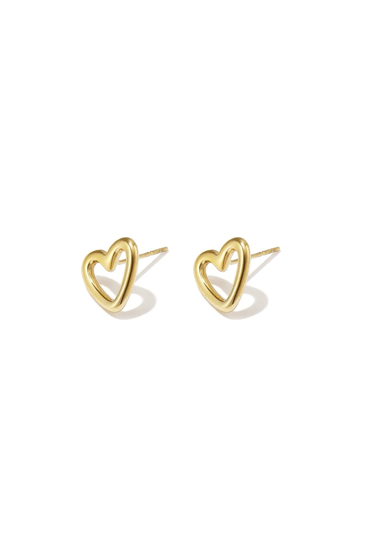 Studs hartjes oorbellen goud