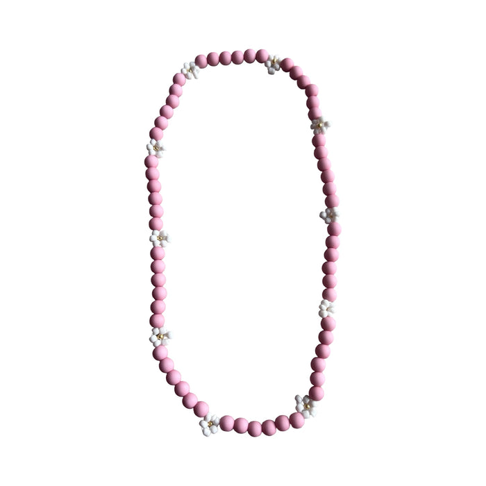 Bloemen ketting dusty roze