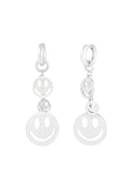 Smiley oorbellen zilver