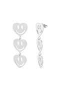 Hartjes smiley oorbellen zilver