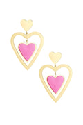 Dubbel hart oorbellen goud