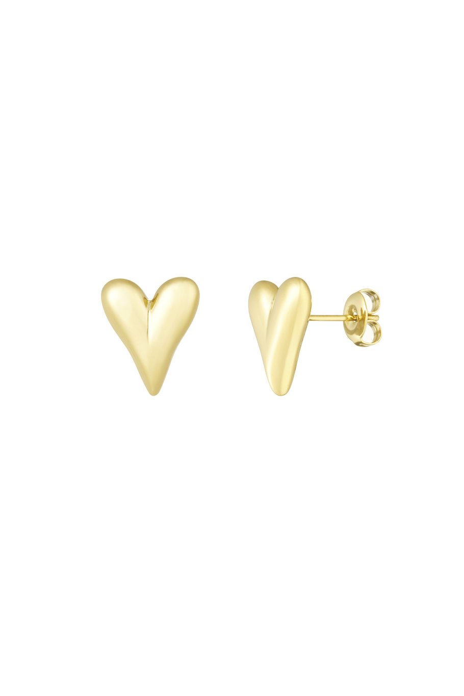 Studs hartjes oorbellen goud