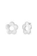 Bloemen oorbellen zilver