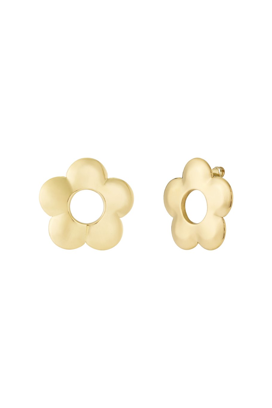 Bloemen oorbellen goud