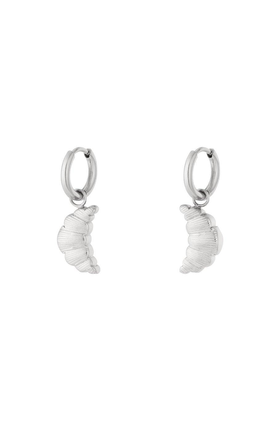 Croissantjes oorbellen zilver