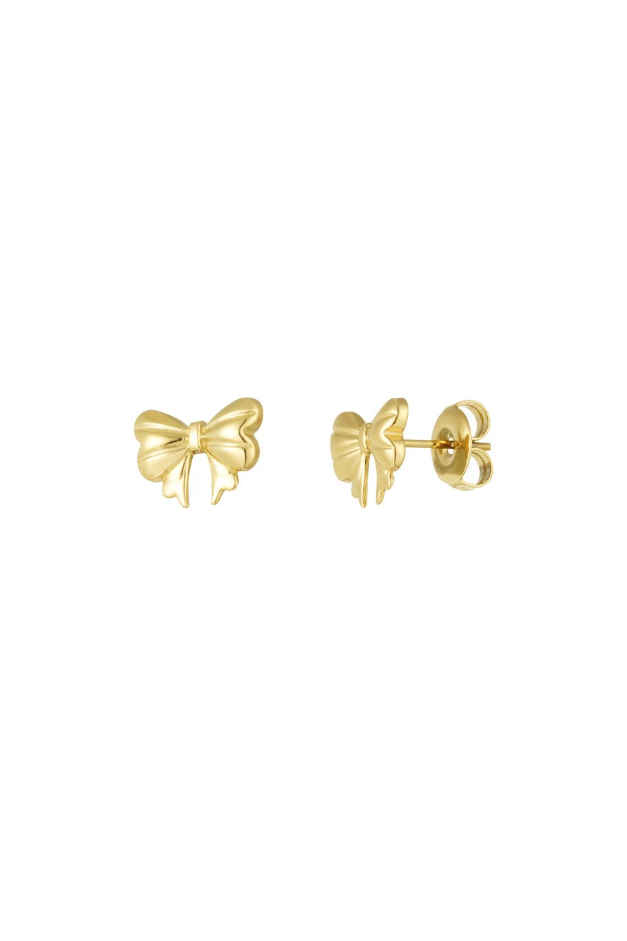 Studs strik oorbellen goud